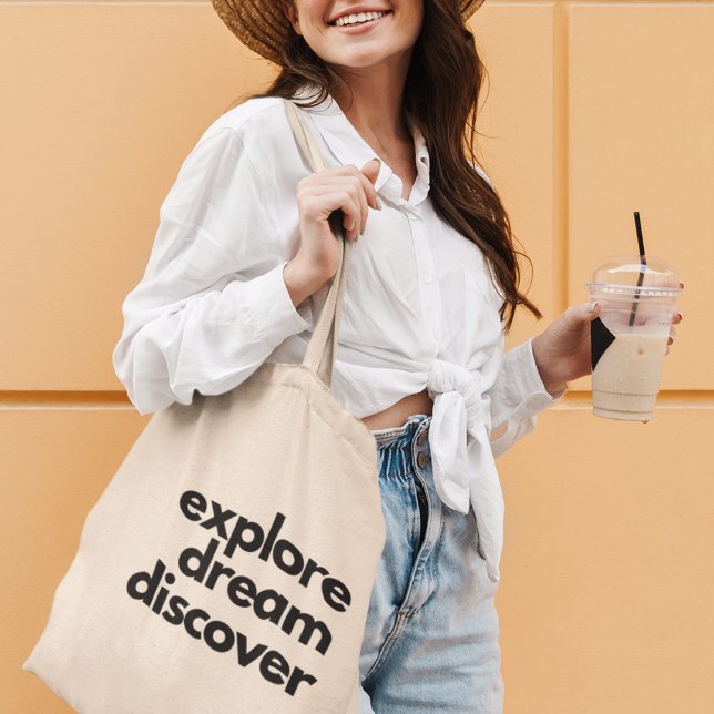 Explore Dream Discover Adventurous Traveller Gift Tote Bag (Make it yours now and carry inspiration wherever you go!)
