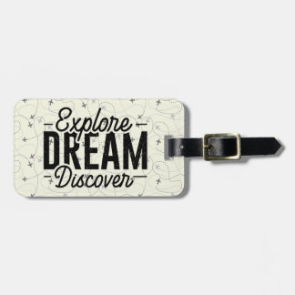 Explore Dream Discover Aeroplane Luggage Tag