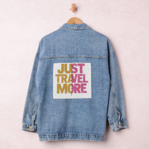 "Explore & Dream Typography" Denim Jacket