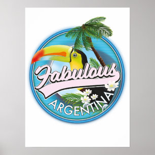 explore fabulous Argentina logo Postcard Poster