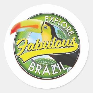 Explore Fabulous Brazil Logo Classic Round Sticker