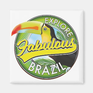 Explore Fabulous Brazil Logo Magnet