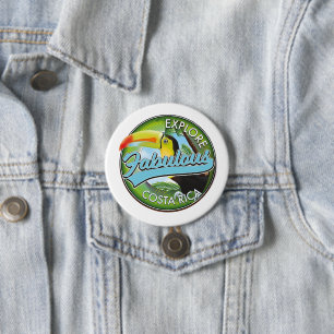 Explore fabulous costa rica logo 7.5 cm round badge