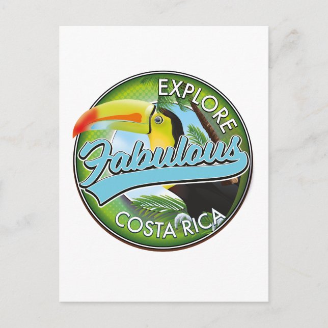 Explore fabulous costa rica logo postcard (Front)