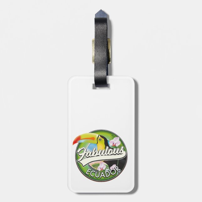 Explore fabulous Ecuador logo Luggage Tag (Back Vertical)