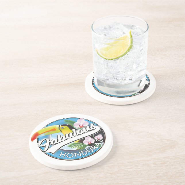 Explore fabulous Honduras logo  Car Magnet Coaster (Side)