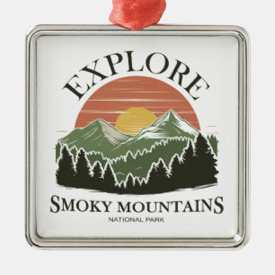 Explore Great Smoky Mountains National Park Metal Tree Decoration