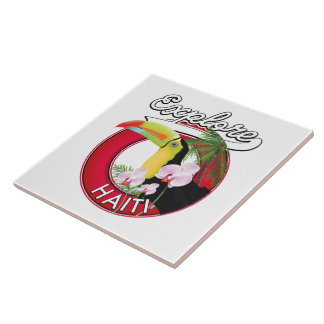 Explore Haiti logo travel patch. Tile