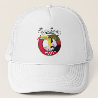Explore Haiti logo travel patch. Trucker Hat
