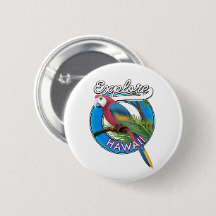 Explore Hawaii retro logo 6 Cm Round Badge