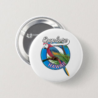 Explore Hawaii retro logo 6 Cm Round Badge