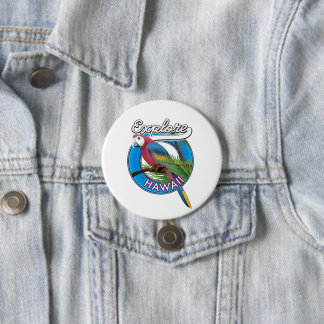 Explore Hawaii retro logo 7.5 Cm Round Badge