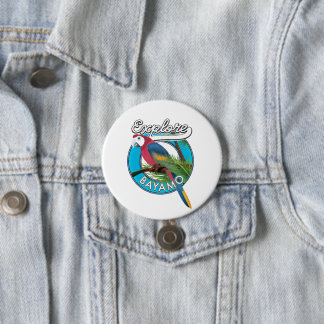 Explore Hawaii retro logo Button