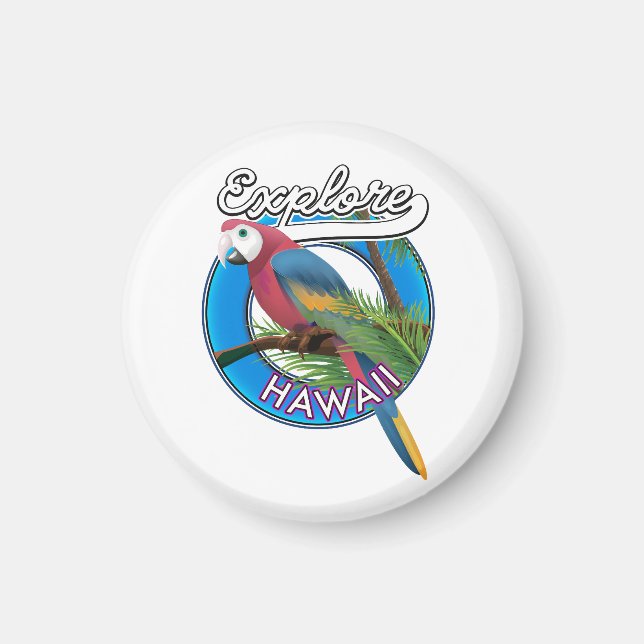 Explore Hawaii retro logo Magnet (Front)