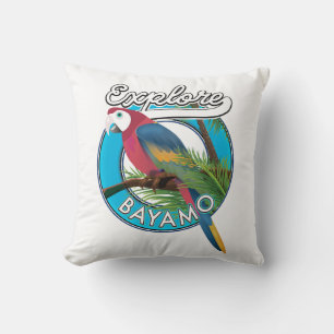 Explore Hawaii retro logo Throw Pillow