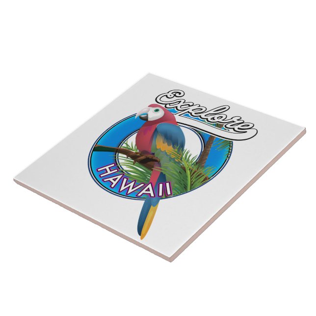 Explore Hawaii retro logo Tile (Side)