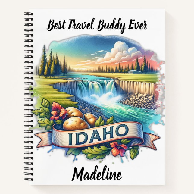 Explore Idaho's stunning waterfalls Notebook (Front)