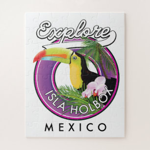 explore Isla Holbox beach mexico travel patch Jigsaw Puzzle
