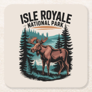 Explore Isle Royale National Park Lake Superior Square Paper Coaster
