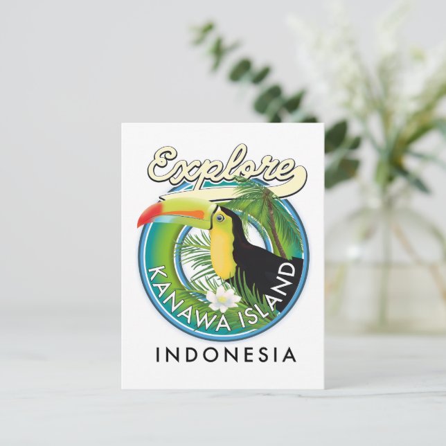 explore kanawa island indonesia postcard (Standing Front)