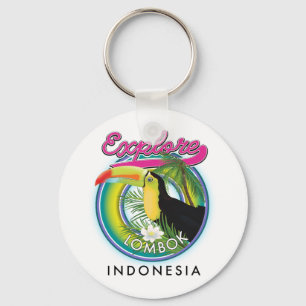 Explore Lombok Indonesia Travel logo Key Ring