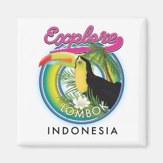 Explore Lombok Indonesia Travel logo Magnet