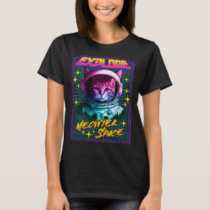 Explore Meowter Space  80s Style Astronaut Space C T-Shirt