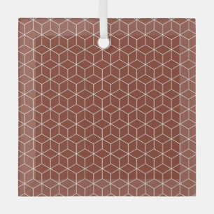 Explore Modern Optical Illusions with Cube Pattern Glass Tree Decoration