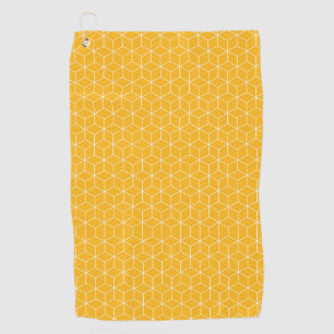 Explore Modern Optical Illusions with Cube Pattern Golf Towel