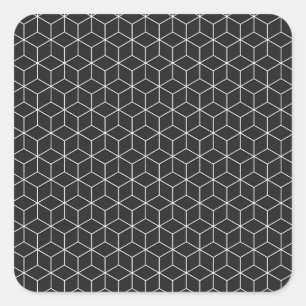 Explore Modern Optical Illusions with Cube Pattern Square Sticker