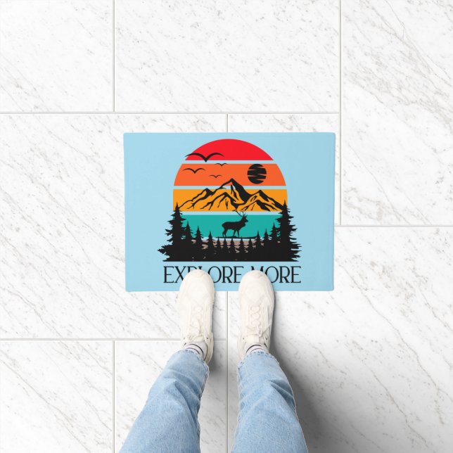 Explore More Mountain Nature Adventure Outdoor Doormat (Indoor)