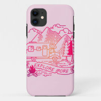 Explore More Pink Camper Van Mountain Nature Lover