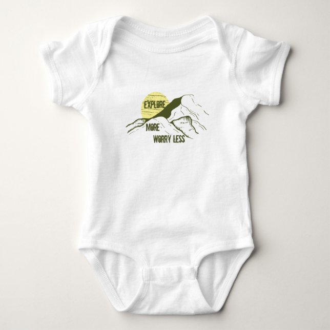 Explore more worry less hiking lover baby bodysuit (Front)