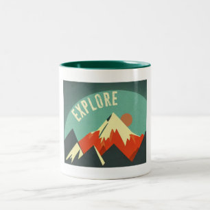 Explore Mountains Two-Tone Coffee Mug