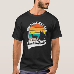 Explore Nature Adventure Retro Forest Hiking T-Shirt