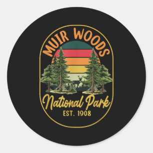 Explore nature at muir woods est 1908 national classic round sticker