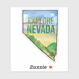 Explore Nevada Desert Landscape State Shape 