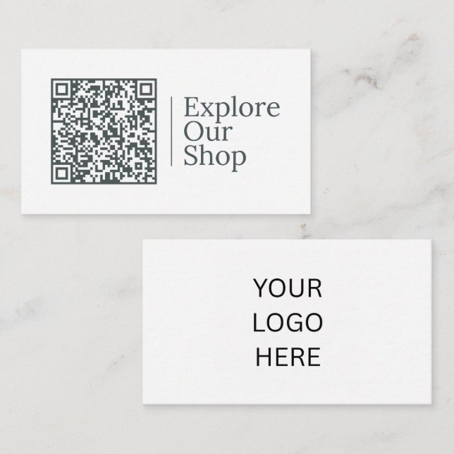 Explore Our Shop | Customisable QR code And Logo  Business Card (Front/Back)