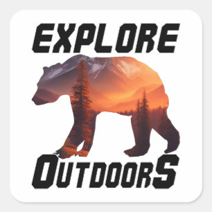 EXPLORE OUT DOORS SQUARE STICKER