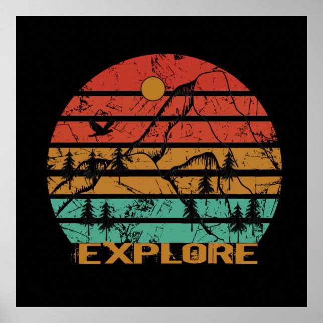 Explore outdoor vintage poster (Front)