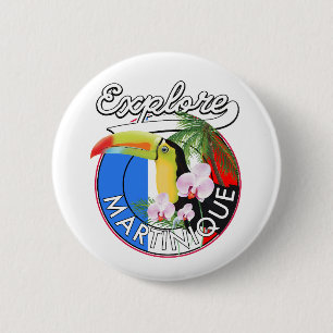Explore Paradise Travel logo cartoon 6 Cm Round Badge