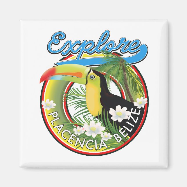 Explore Placencia Belise travel logo Magnet (Front)