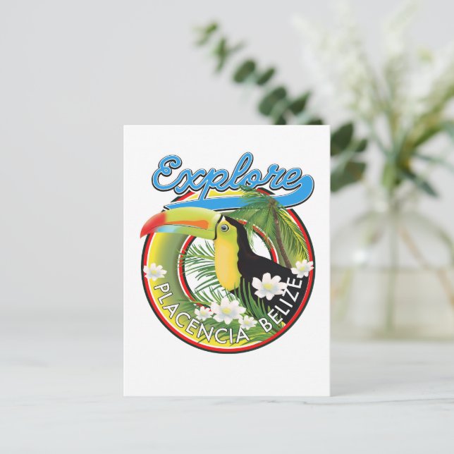 Explore Placencia Belise travel logo Postcard (Standing Front)
