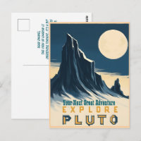 Explore Pluto Vintage Travel Poster - Retro Space