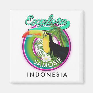 explore Samosir indonesia travel logo Magnet