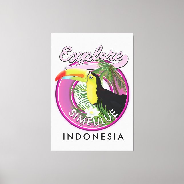 Explore Simeulue Indonesia logo. Canvas Print (Front)