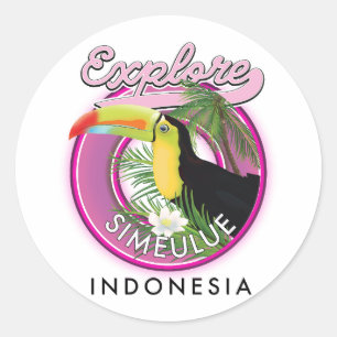 Explore Simeulue Indonesia logo. Classic Round Sticker