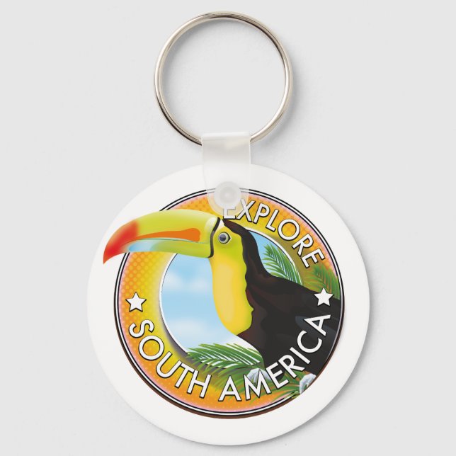Explore South America vintage logo Key Ring (Front)