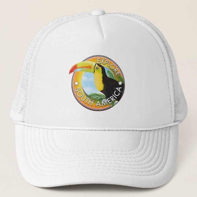 Explore South America vintage logo Trucker Hat (Front)