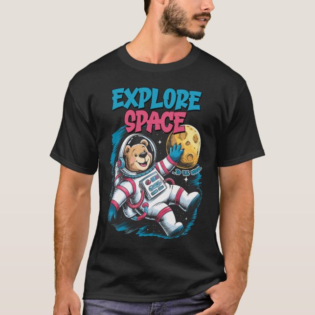 Explore Space Astronaut Bear T-Shirt (Front)